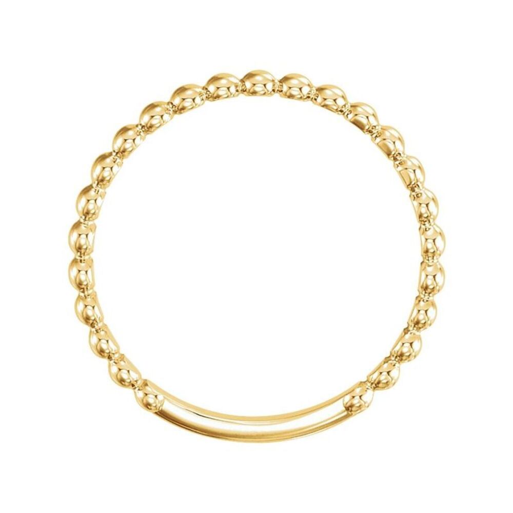14k Yellow Gold Stackable Bead Ring For Anniversa… - image 2